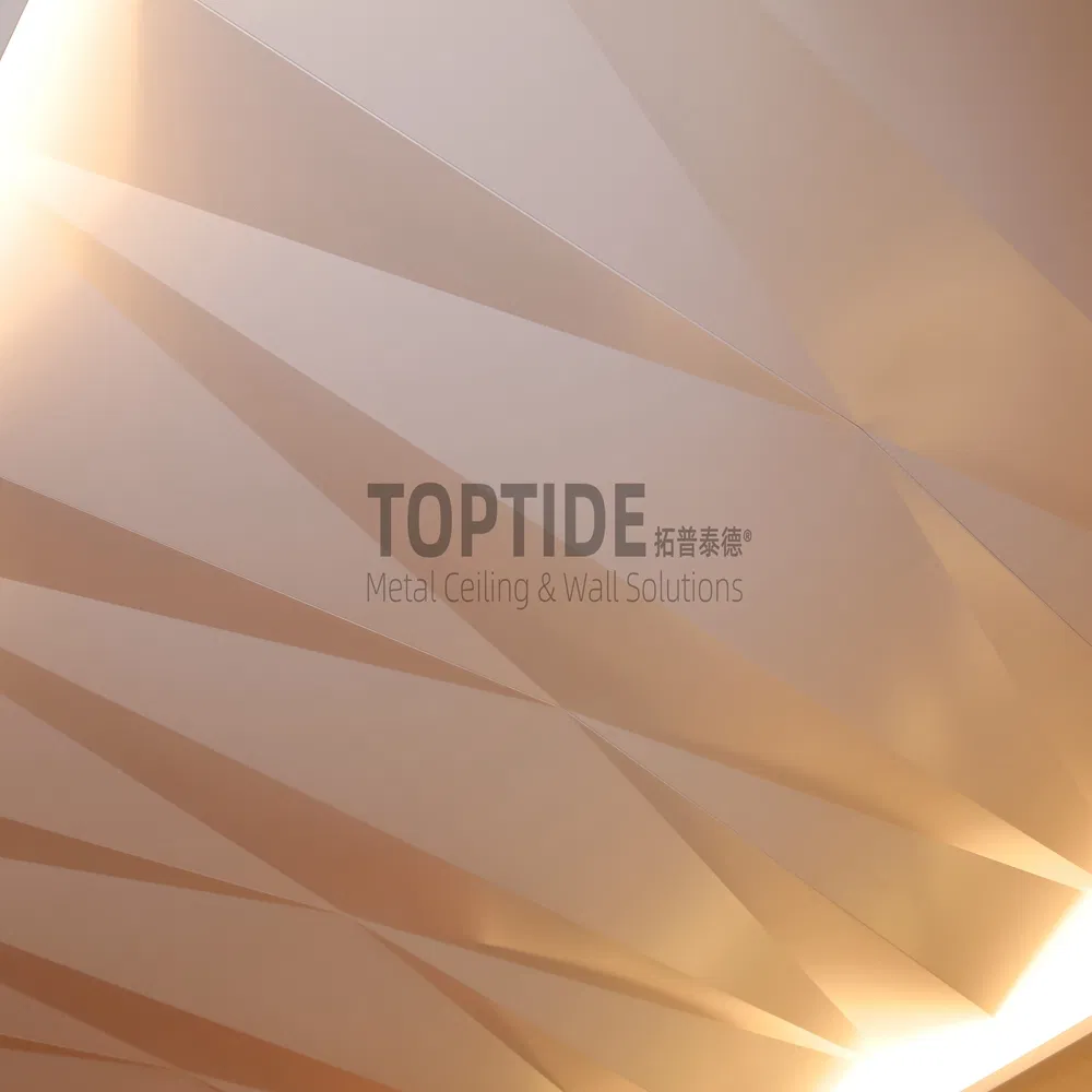 3D Pressed Building Decorative Wall Ceiling Covering Triangle Customized Textured Panel