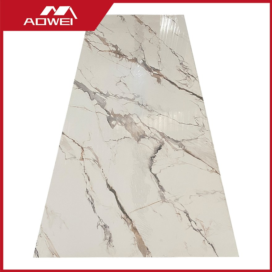 UV Protective Impact Resistant Stone Plastic Composite Marble Sheet for School Library Wall