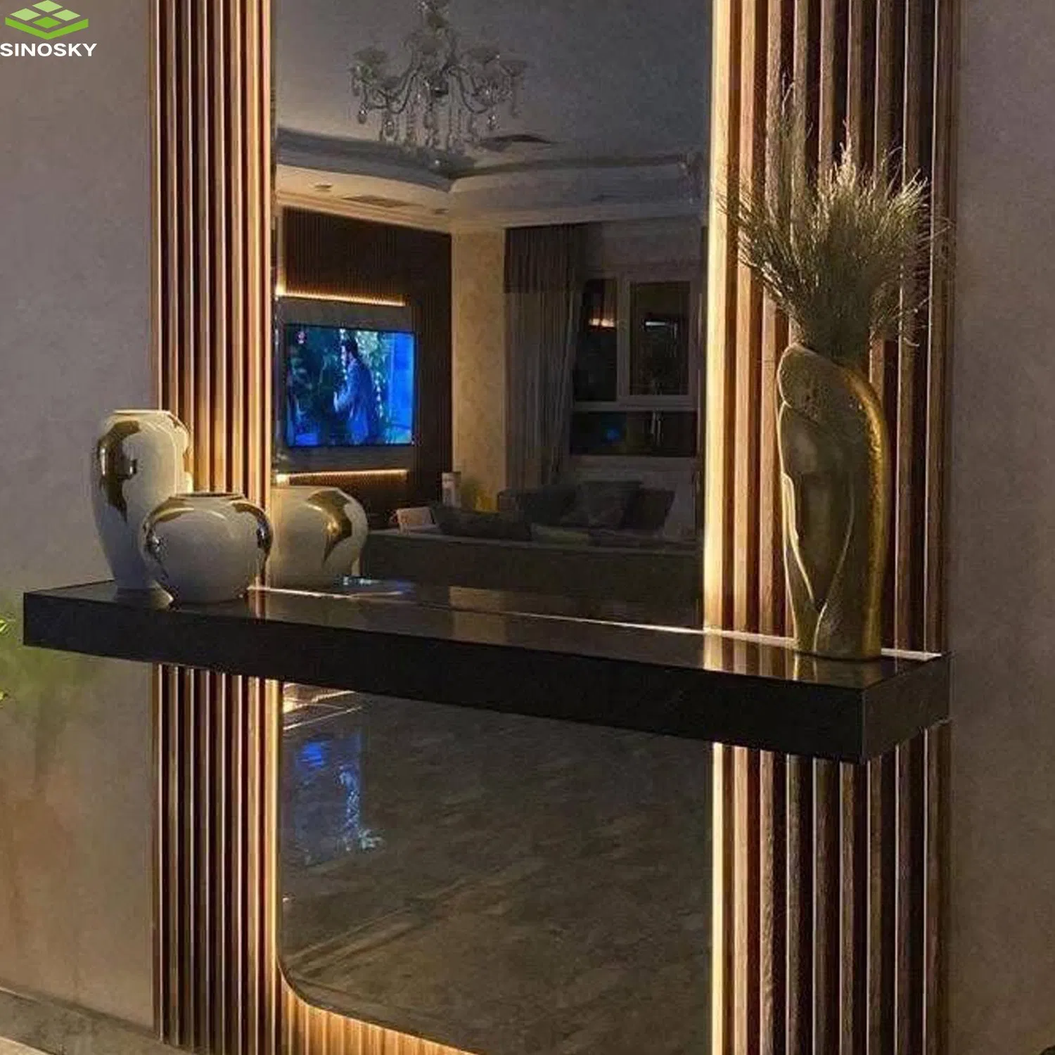 Wholesale Eco-Friendly 3D Wood Fluted Textured WPC Slat Wall Panels for Interior Wall