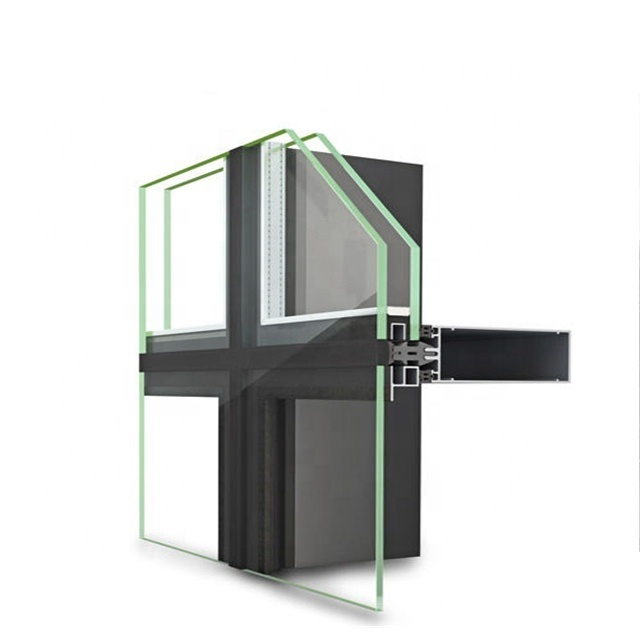 Aluminium Glass Curtain Wall Double Triple Glazed Cladding Exterior Facade Unitized Stick Frame Spider System