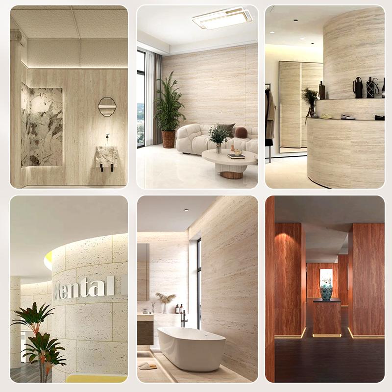 Tile Decorative Interior Bendable Wall Cladding Soft Artificial Mcm Slate Travertine Flexible Natural Wall Cladding Stone Panels