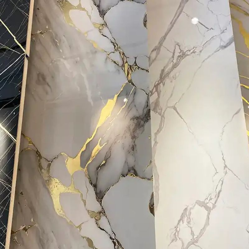 Arris Flexible Home Decoration Stone Wall Panel UV Marble PVC Glossy Printed Carbon Crystal WPC Wood Veneer Bamboo Charcoal Wall Panel