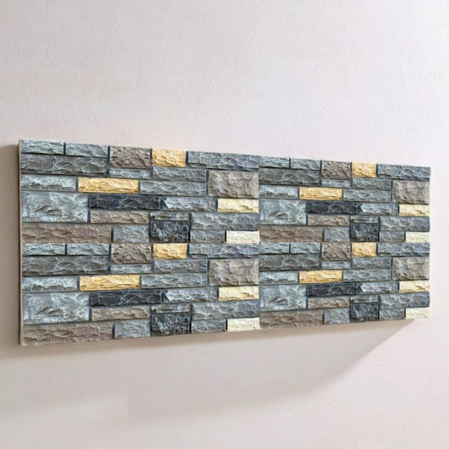 New Style Culture Artificial Stone Component Rectangle 3D Interior and Exterior Wall Panel PU Stone Wall Decoration Panel