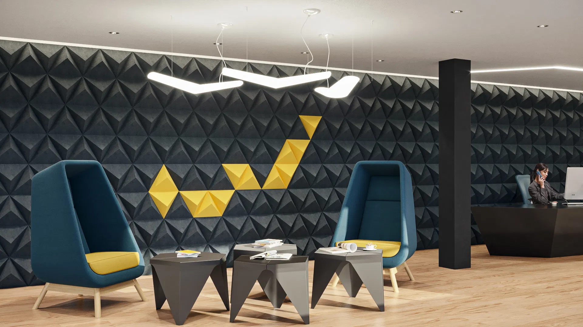 3D Wall Acoustic Diffuser Ceiling Board Sound Absorbing High Density Decorative Acoustic Panel