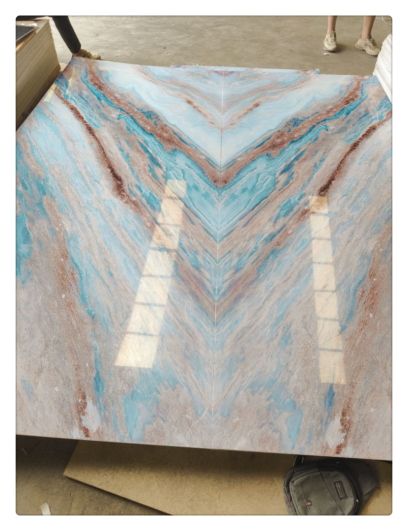 Gilting Series High Glossy PVC Stone Composite Wall Panel UV Marble Sheet