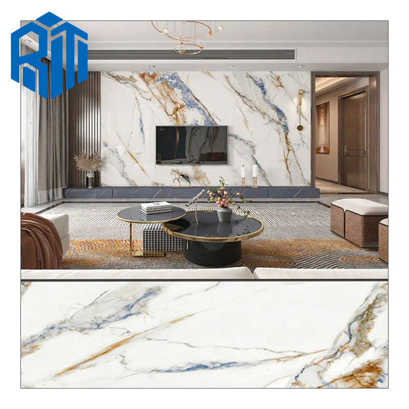 High Glossy UV Coating Marble Sheet Flexible Spc Stone Plastic Composite PVC Marble Wall Panel Board