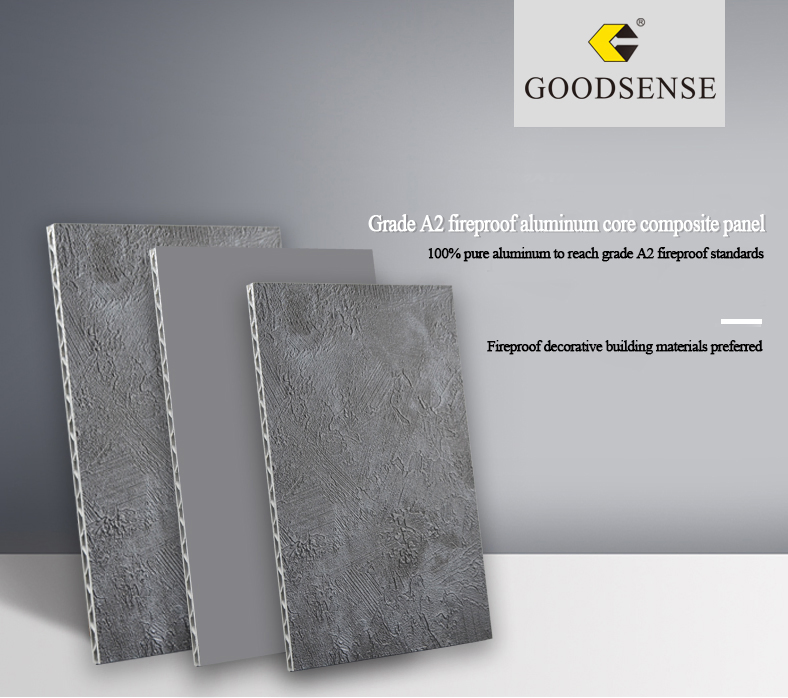 Exterior Decoration Board (A2) Aluminum Core Composite Panel 4mm Curtain Wall Panel for Wall Cladding PVDF Coating High Quality Fireproof Fire Retardant