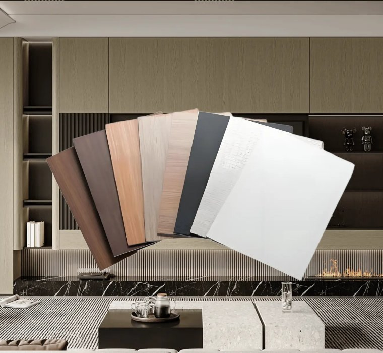 New Fashion Factory 3D 5mm 8mm Wood Veneer Bamboo Charcoal Textured Laminated Wood Plastic Composite Flat Wall WPC Panel