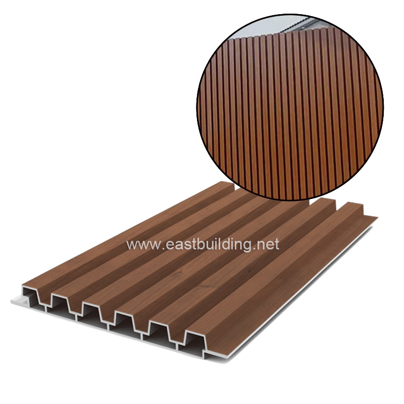 Outdoor Wood Plastic Great Fluted Wall Cladding Interior Exterior Decorative Decoration Partition Siding PVC WPC Wall Panel Slat