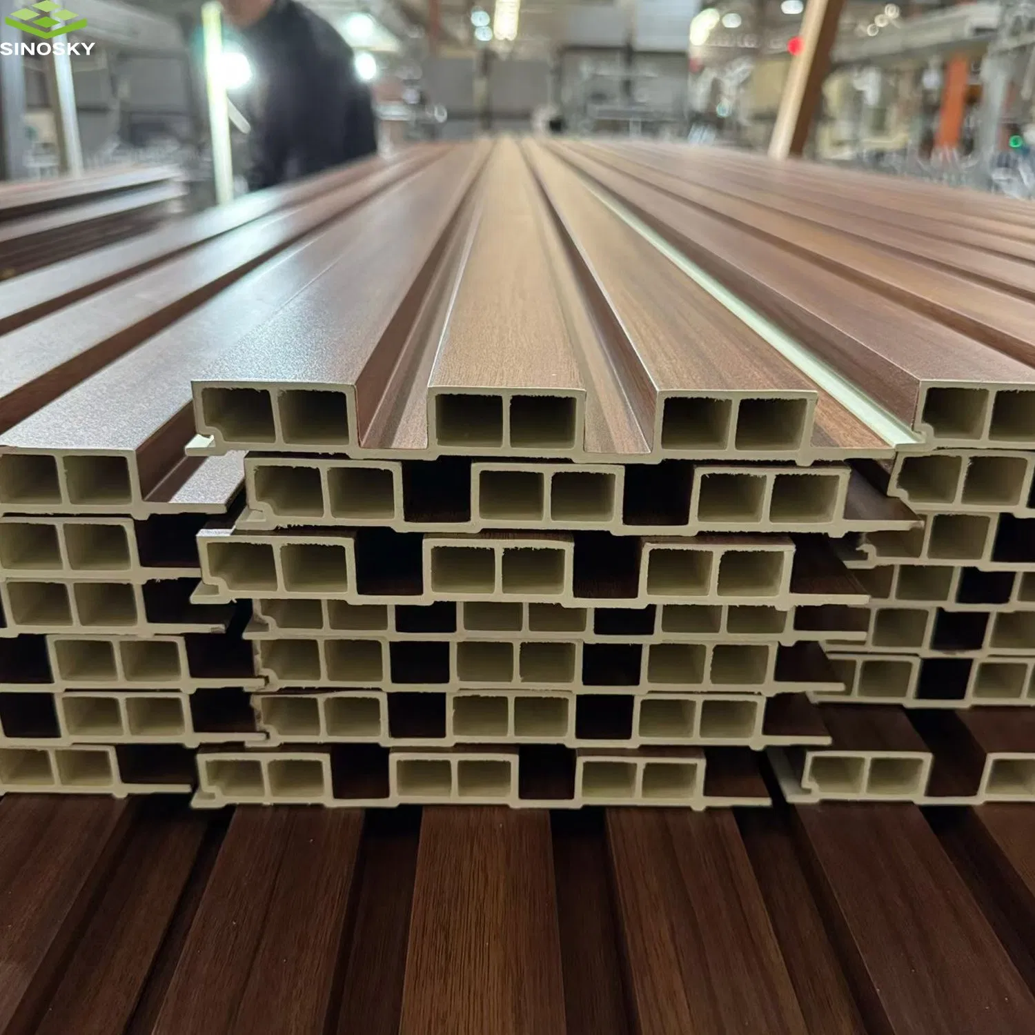 Wholesale Eco-Friendly 3D Wood Fluted Textured WPC Slat Wall Panels for Interior Wall