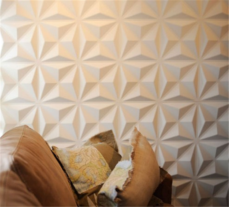 New White Textured 3D PVC Wall Panel Washable Wall Panels