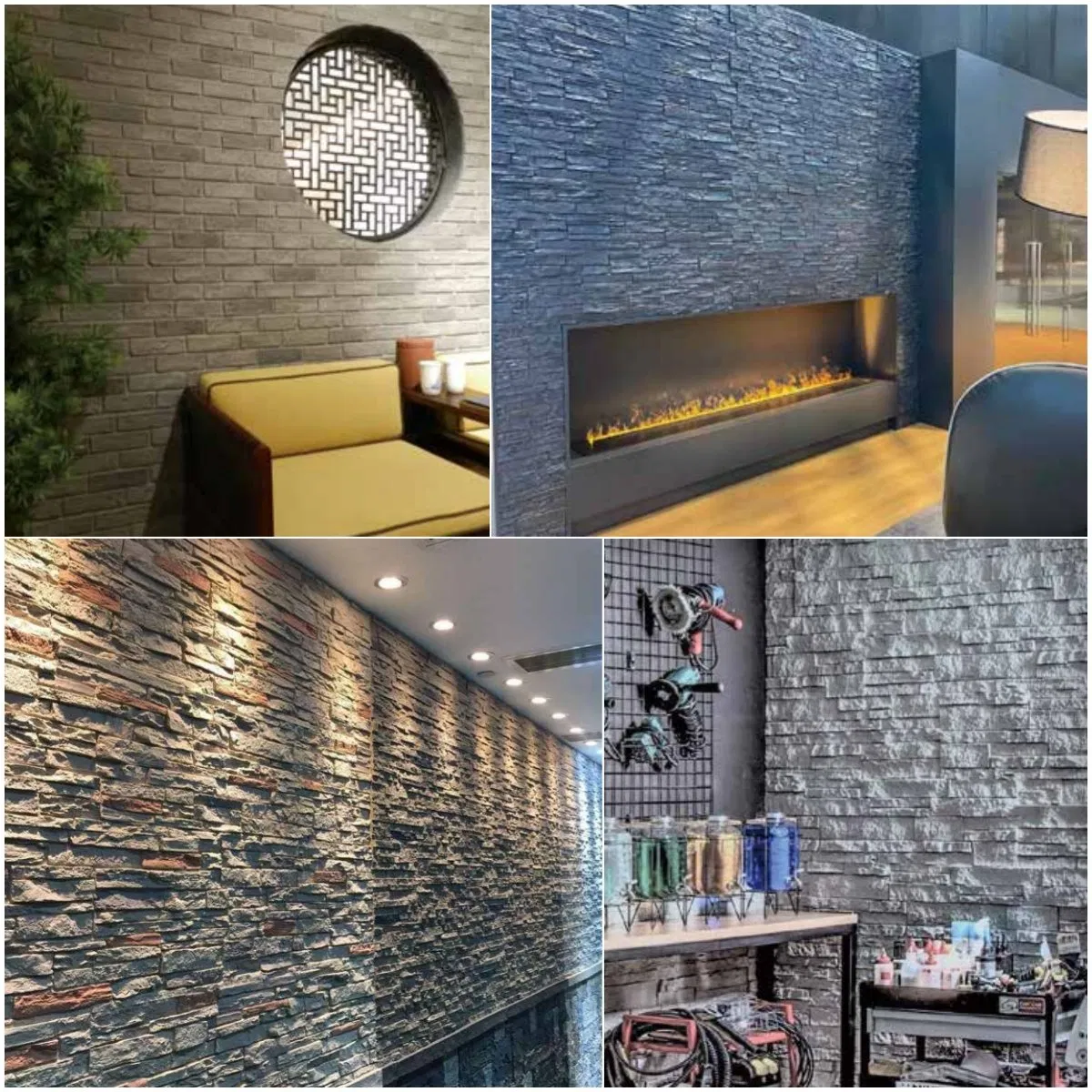Wholesale Indoor Wall Board 3D Artificial Rock Culture PU Stone Panel