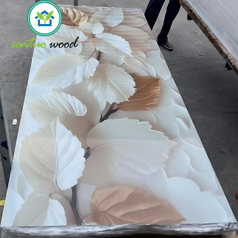 3D Flower Design Stone Plastic Composite PVC Marble Sheet