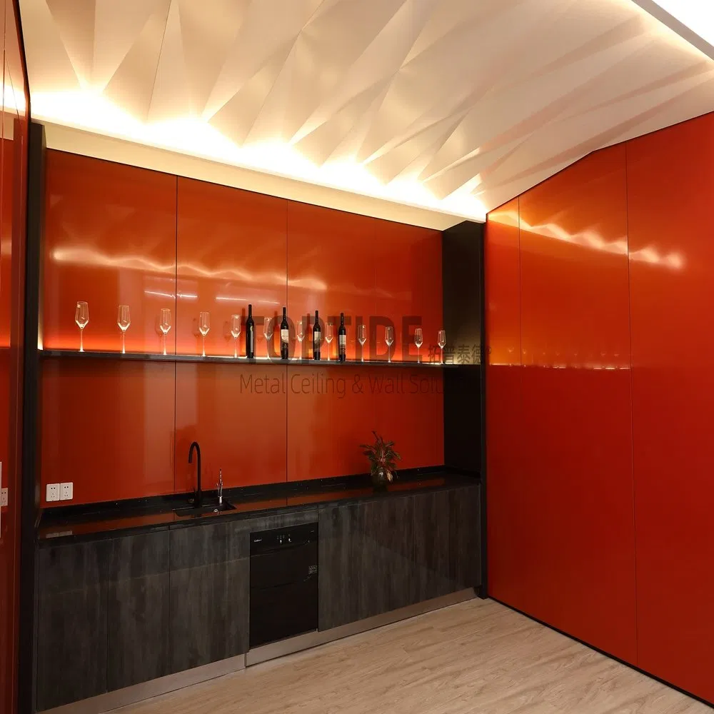 3D Pressed Building Decorative Wall Ceiling Covering Triangle Customized Textured Panel