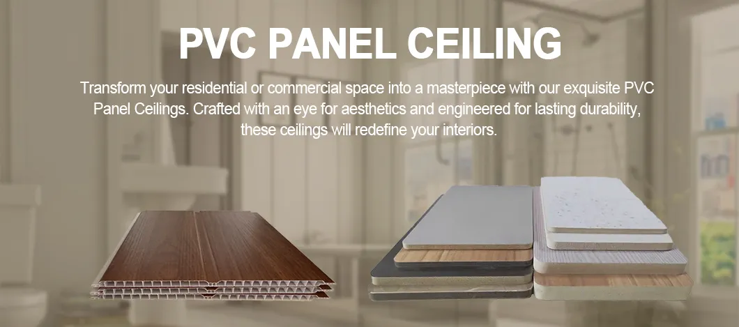 Decorative Wall Cladding Strip Bamboo Fiber Ceiling PVC Panel