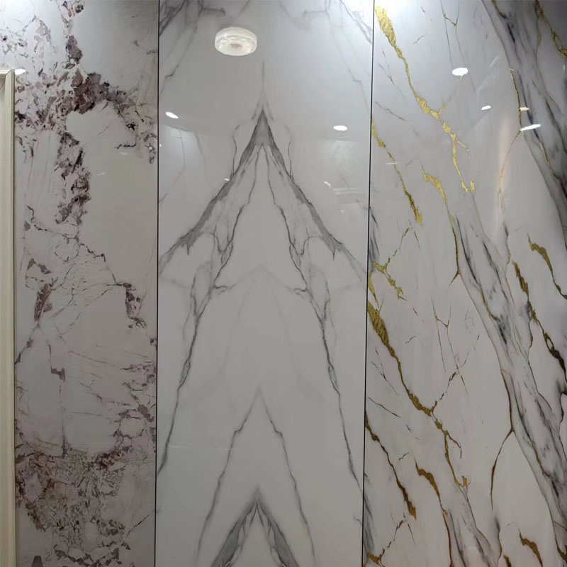 UV Plastic Faux Stone Spc Marmol PVC Marble Sheet Wall Panel