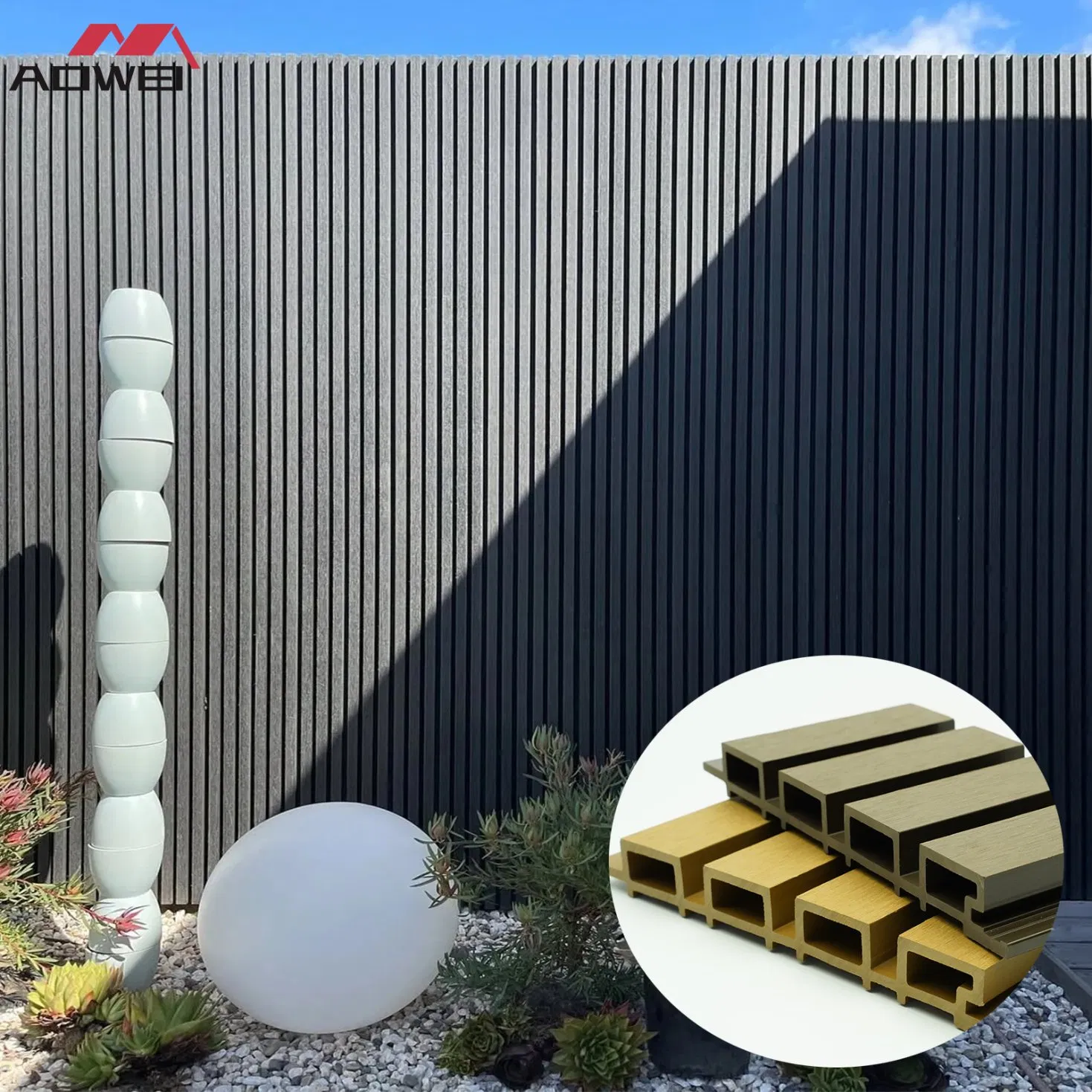 Outdoor Decoration Waterproof 3D Co-Extrusion WPC Wall Cladding Composite Panel