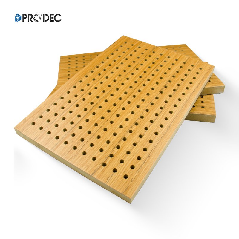 Eco-Friendly Indoor School Studio Decoration Material Board Veneer Wood Sound Reducing Absorbing Deadening Panel Soundproof Wooden Acoustic Wall Panel