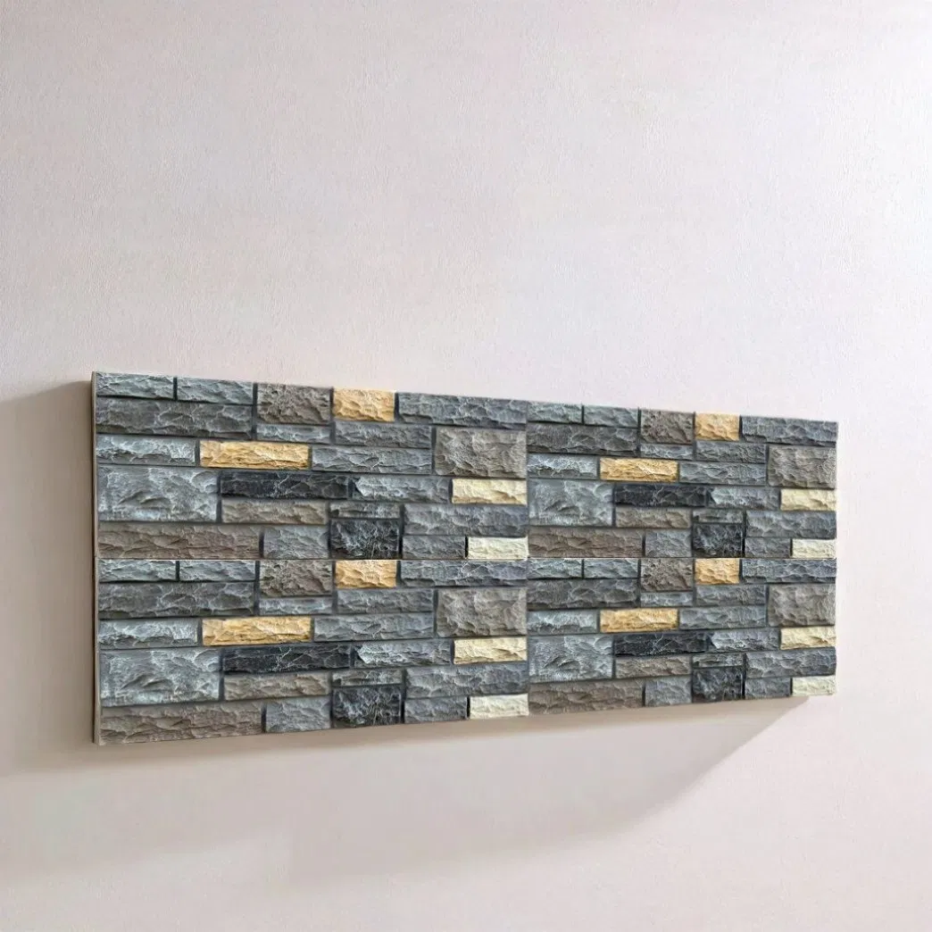 New Style Culture Artificial Stone Component Rectangle 3D Interior and Exterior Wall Panel PU Stone Wall Decoration Panel