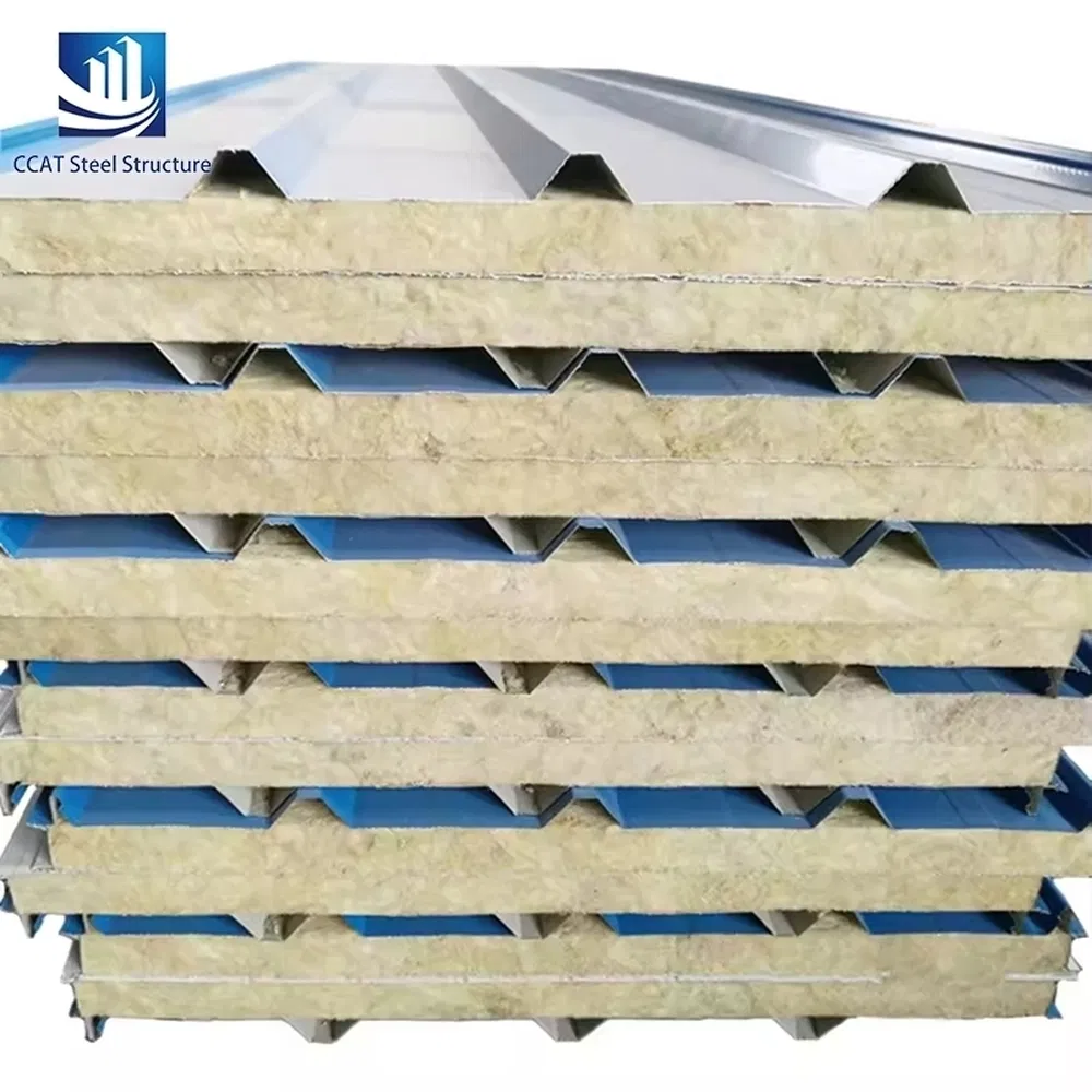 Airtight Polyurethane Sealed Mineral Wool Insulation Wall Panel Commercial Building Interior Partitions