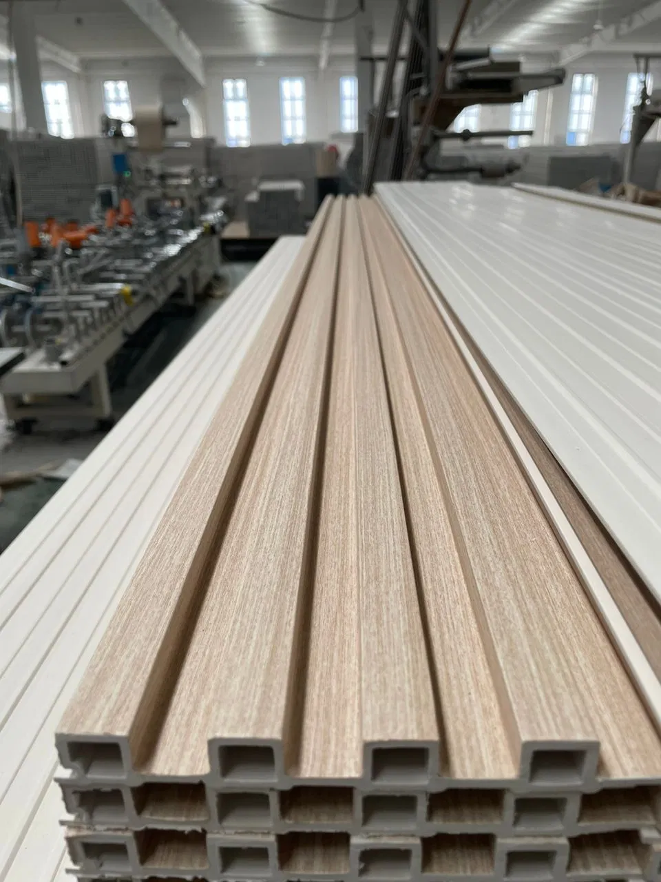 Factory Price Textured 3D Decorative WPC Slat Board Modern Style Wall Cladding Grilled PVC Wall Panel for Indoor Decoration Materials