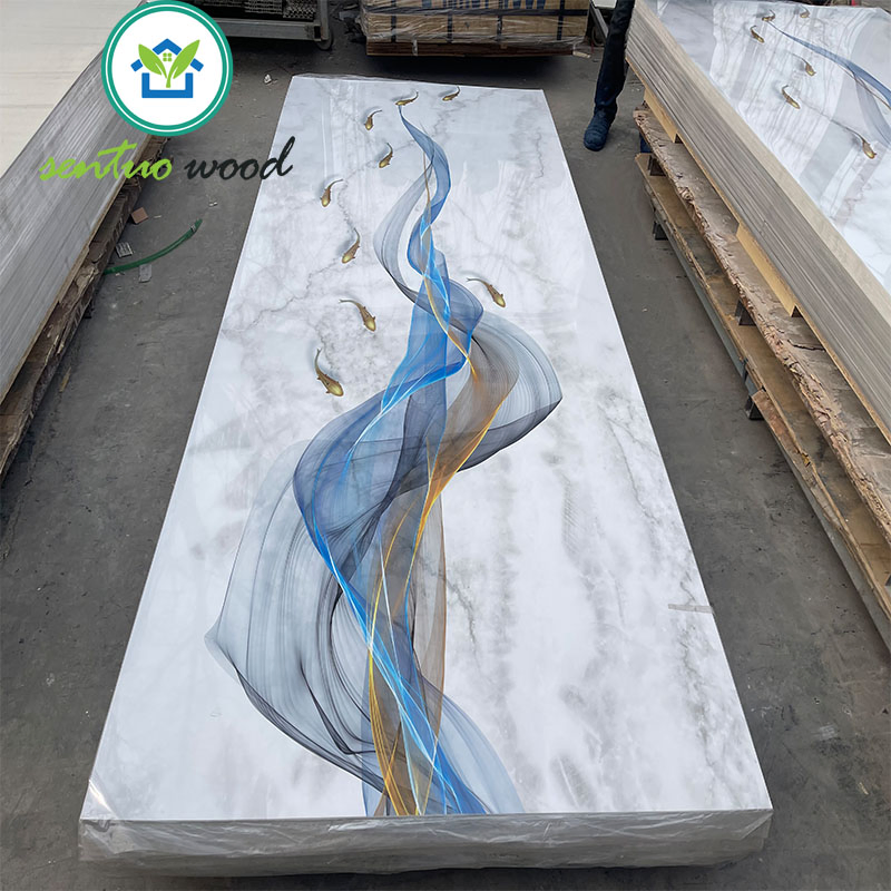 3D Flower Design Stone Plastic Composite PVC Marble Sheet