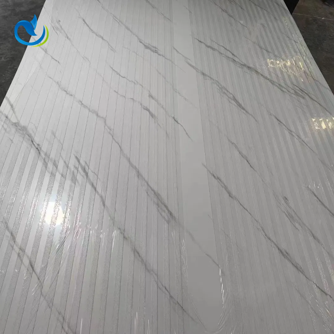 Arris Flexible Home Decoration Stone Wall Panel UV Marble PVC Glossy Printed Carbon Crystal WPC Wood Veneer Bamboo Charcoal Wall Panel