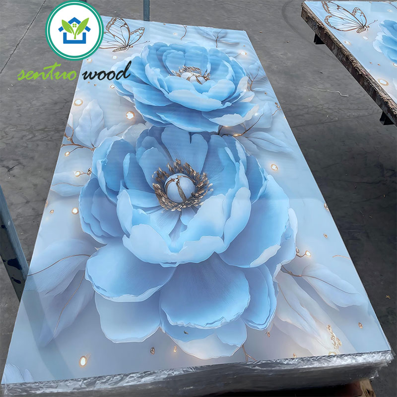 3D Flower Design Stone Plastic Composite PVC Marble Sheet