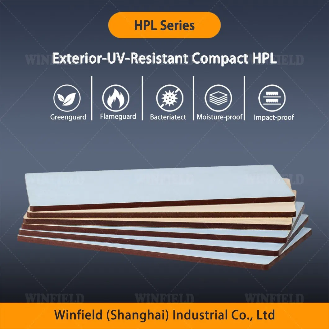 Exceptional Impact Resistance Anti UV HPL Exterior UV Resistant Compact Panel for Outdoor Environment