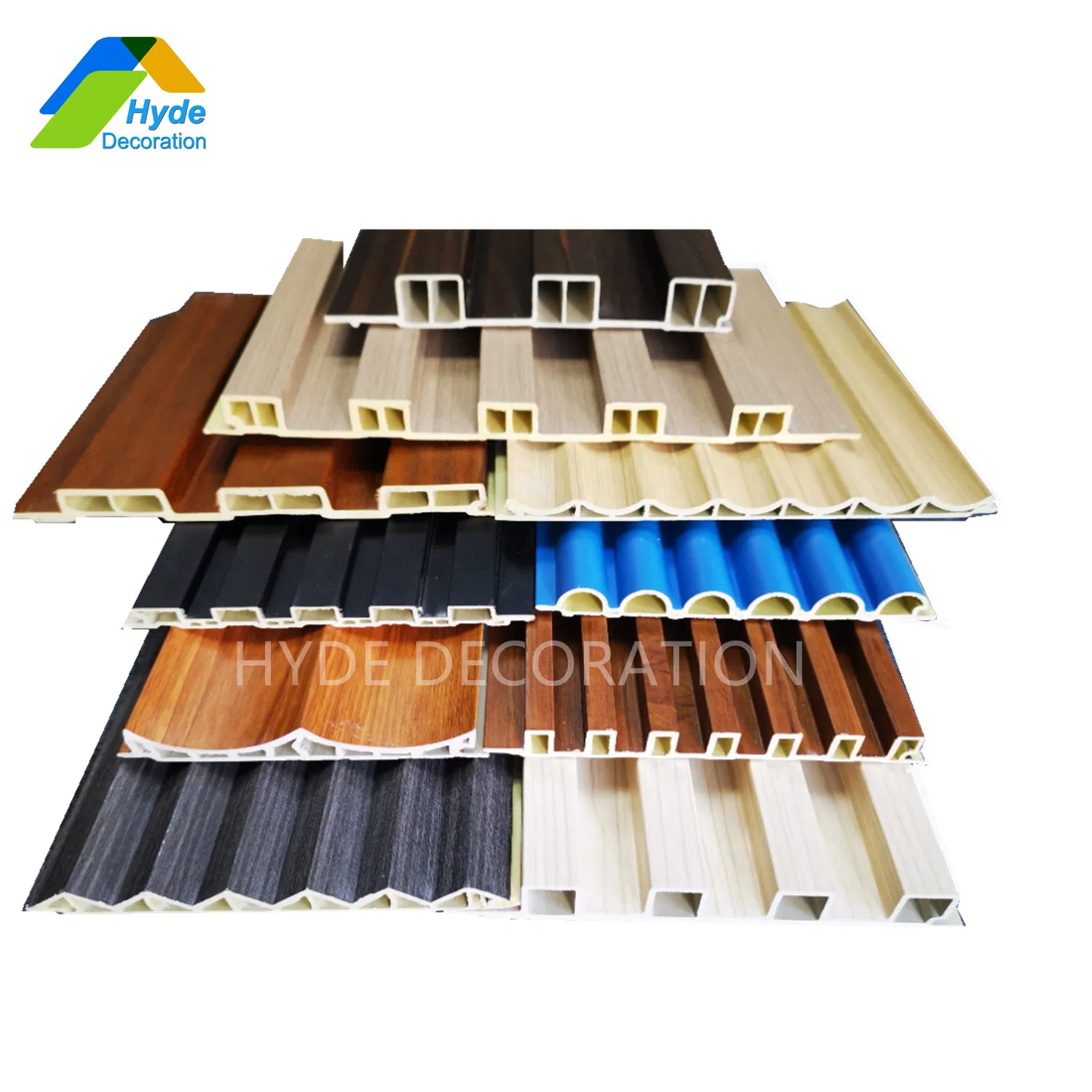 Wholesale Interior Decorative Baboo Charcoal Wood Veneer WPC Slat Paneling Fluted Wall Cladding Integrated PVC Wooden Louver Panel