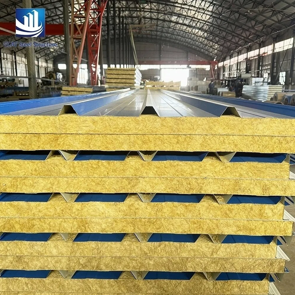 Airtight Polyurethane Sealed Mineral Wool Insulation Wall Panel Commercial Building Interior Partitions