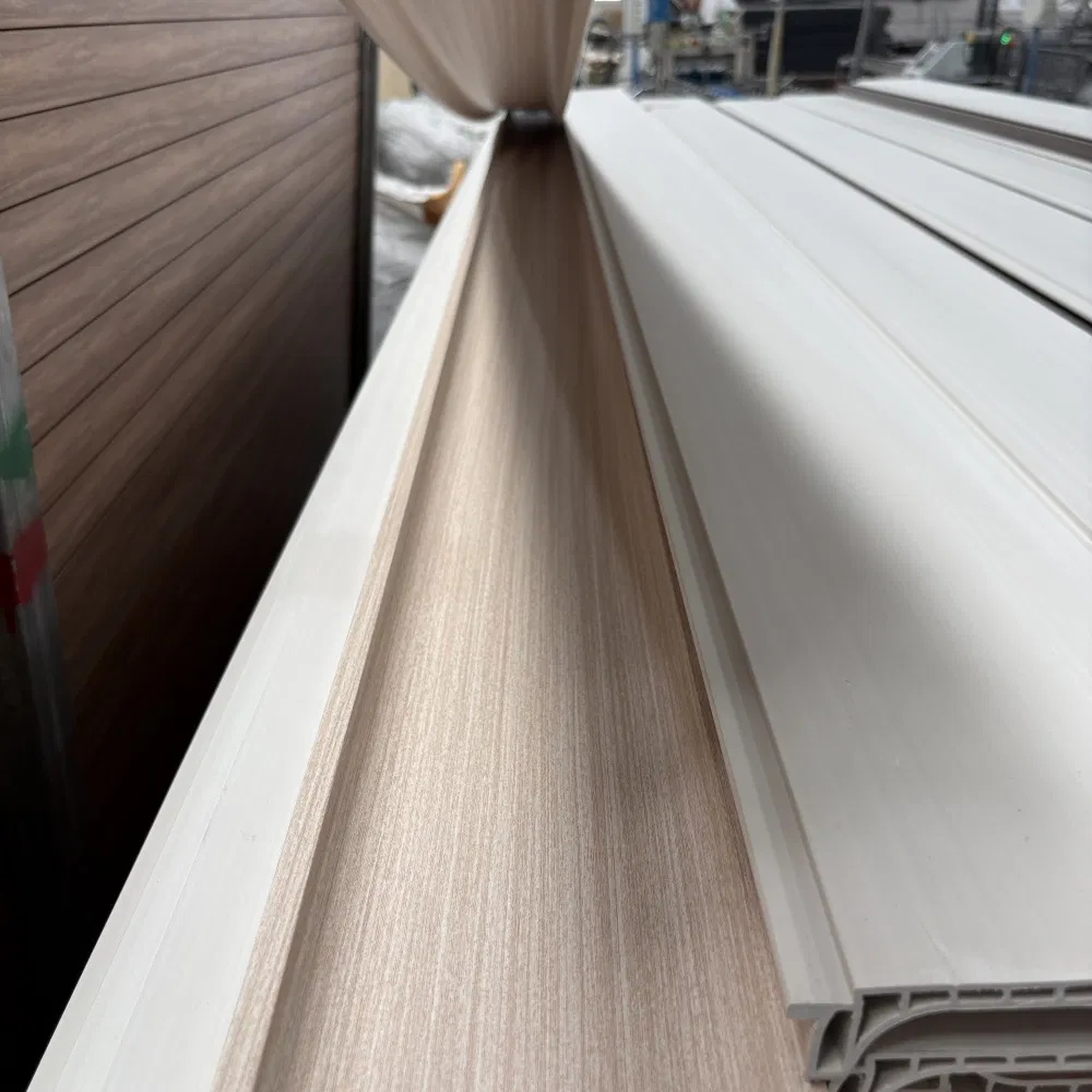 Factory Price Textured 3D Decorative WPC Slat Board Modern Style Wall Cladding Grilled PVC Wall Panel for Indoor Decoration Materials