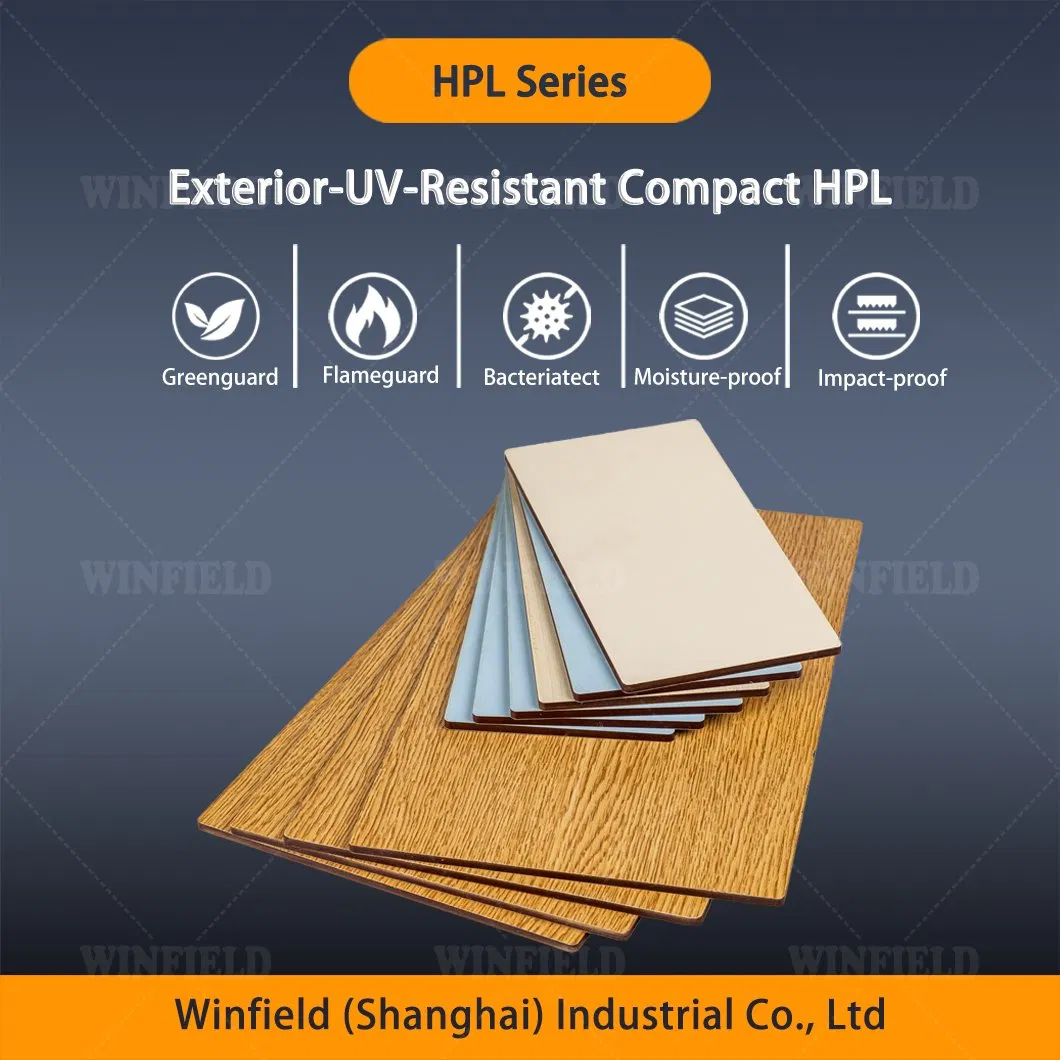 Exceptional Impact Resistance Anti UV HPL Exterior UV Resistant Compact Panel for Outdoor Environment