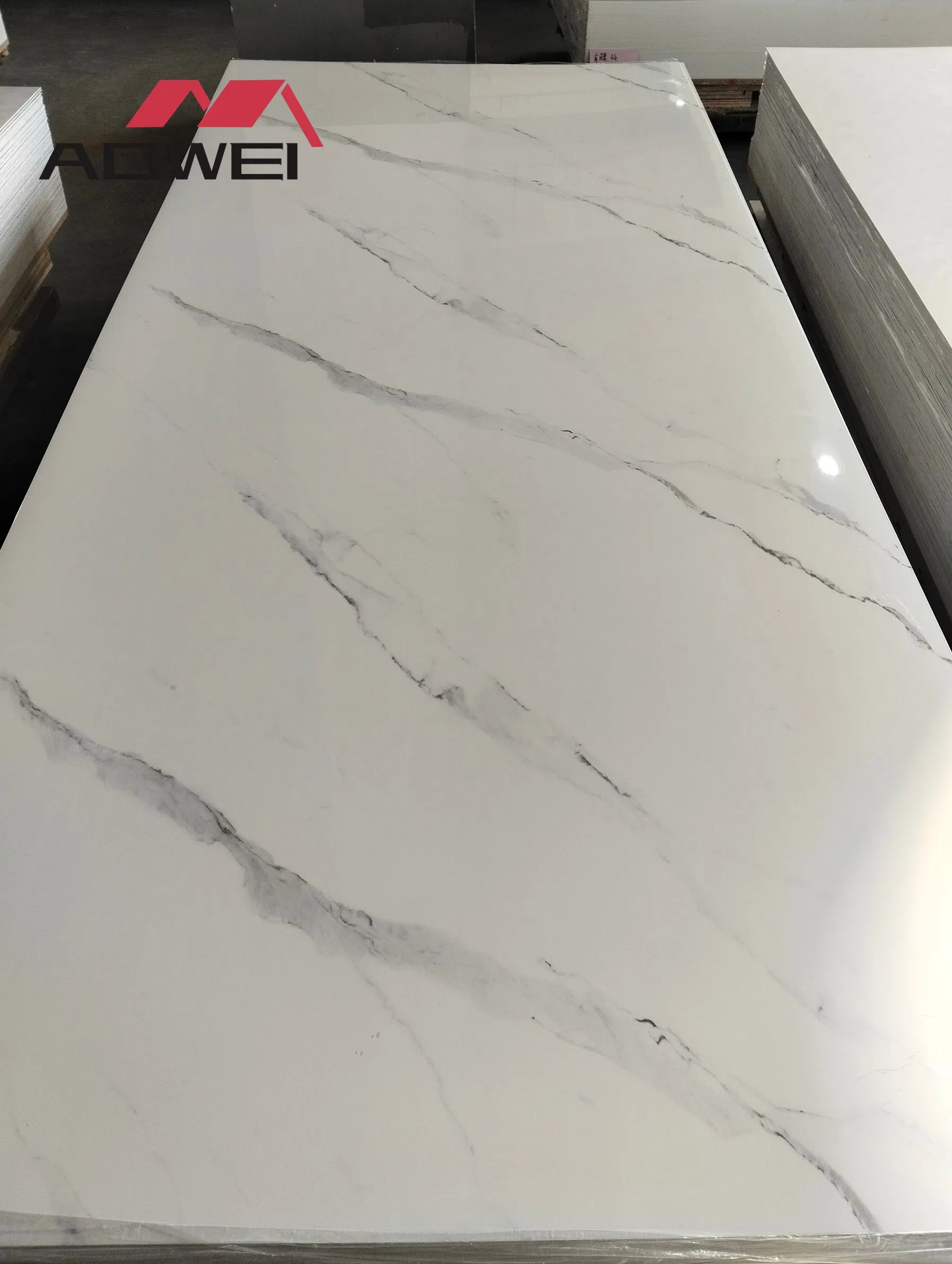 Waterproof Easy Clean Decorative Stone Plastic Composite Marble Sheet for Hotel Suite Bedroom Feature Wall