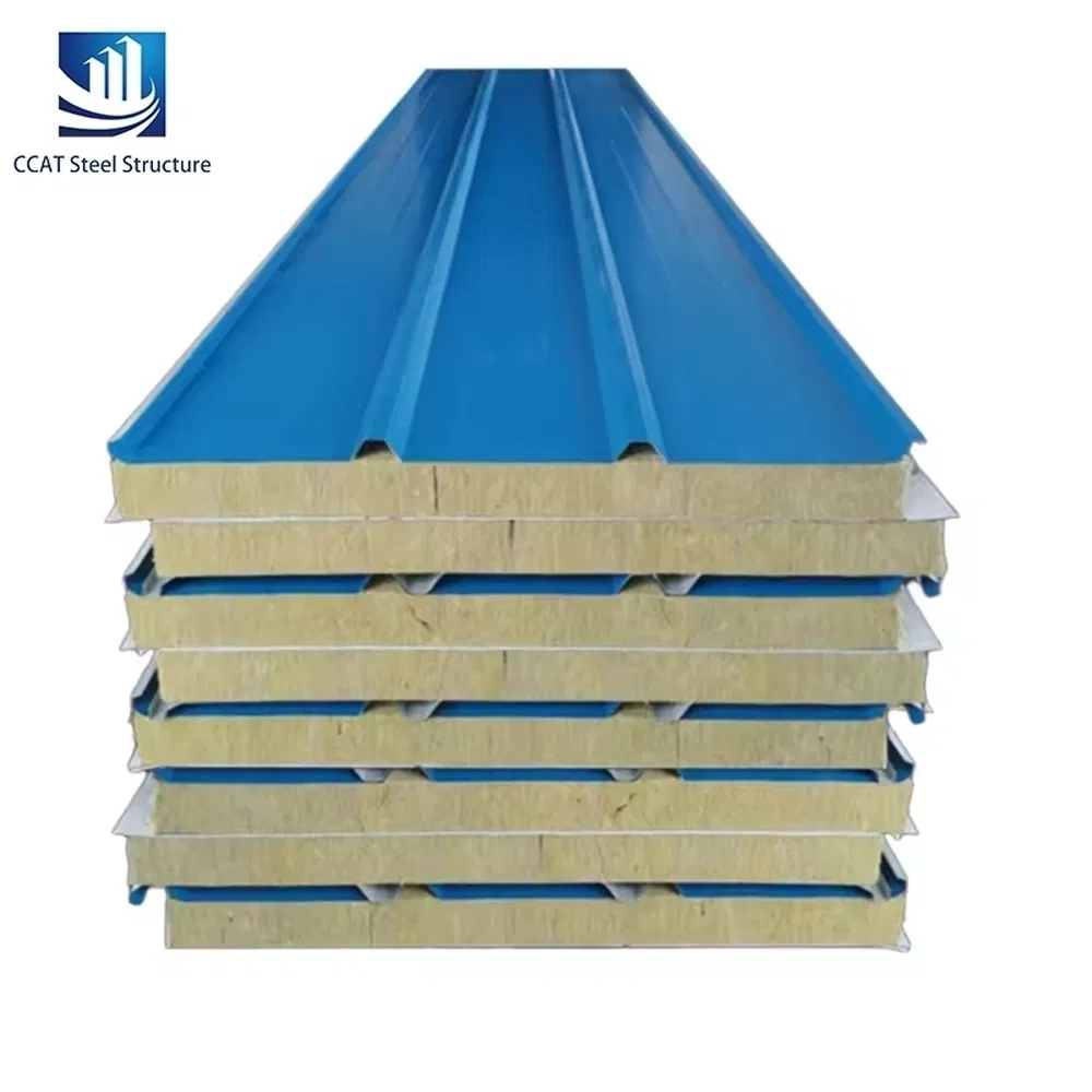 Airtight Polyurethane Sealed Mineral Wool Insulation Wall Panel Commercial Building Interior Partitions