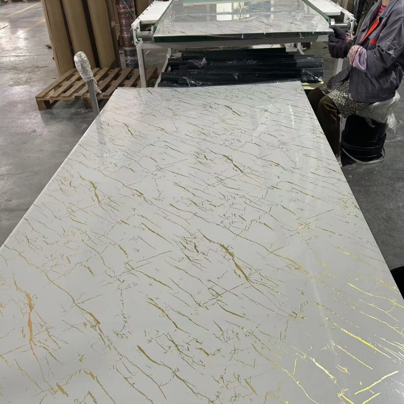 High Gloss PVC Fence Decorative Wall Panel Interior UV Marble Panel