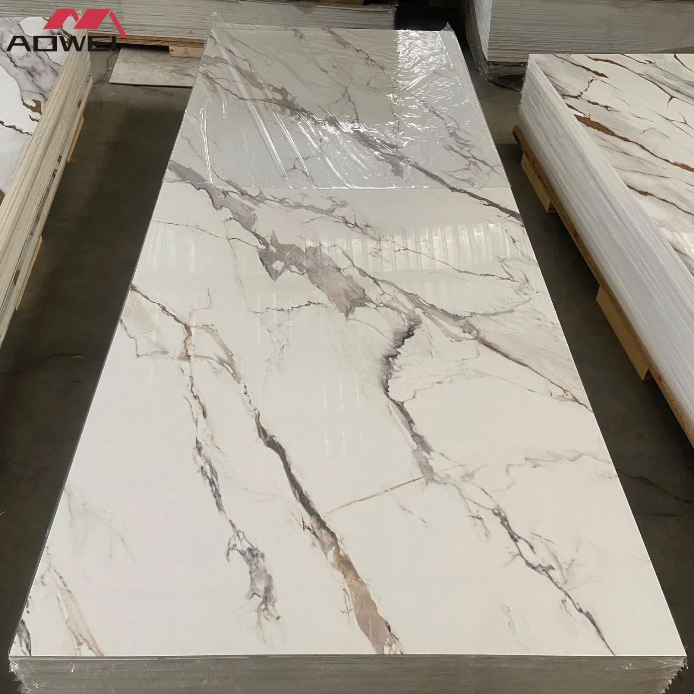4*8 FT Building Material Waterproof Decorative 3D PVC Marble Sheet Wall Panel
