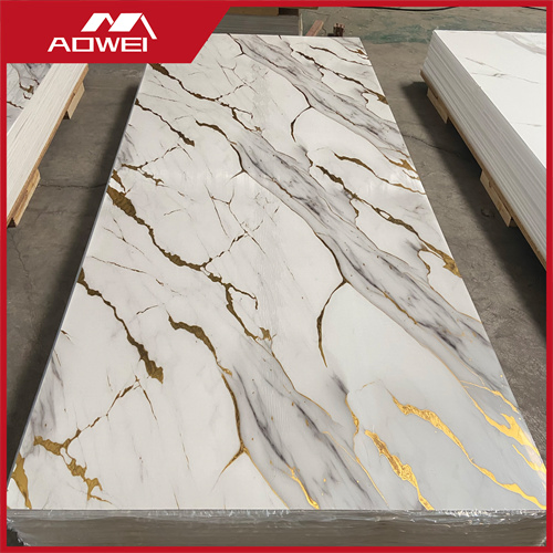 UV Cured Heat Resistant Stone Plastic Composite Marble Sheet for Laundry Room Sorting Counter