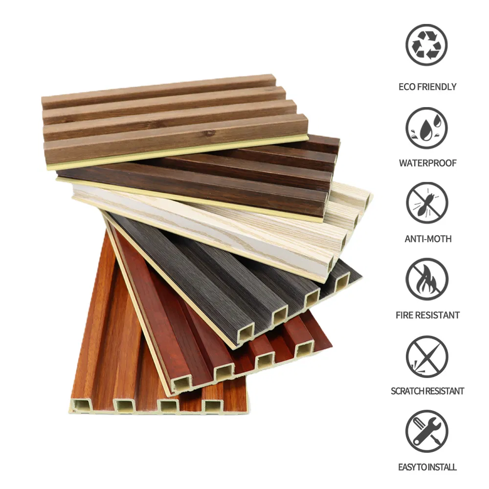 Sonsill High Quality 160*24*2900mm Wood Grain Design Interior Fireproof Waterproof PVC Decoration Wall Cladding Fluted WPC Wall Panel for Home