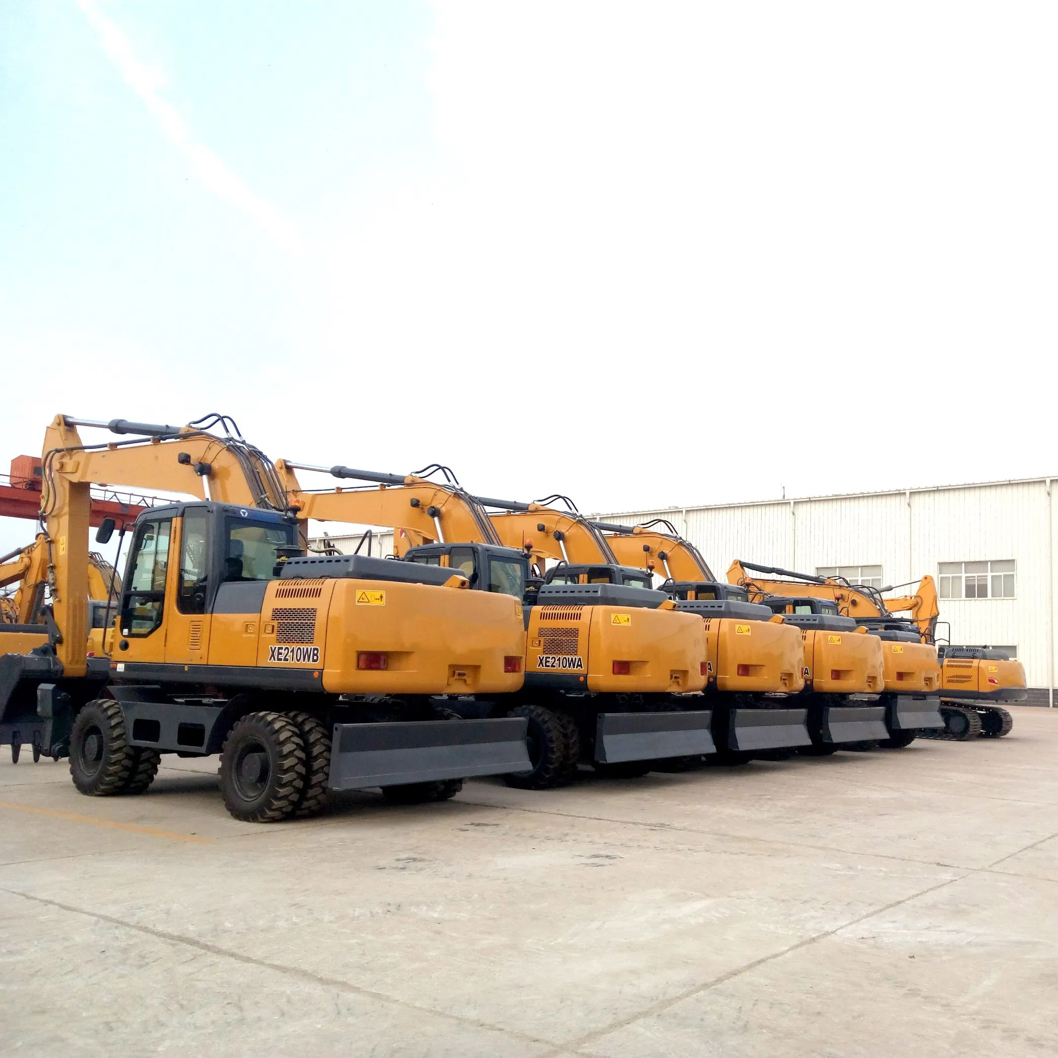 Xe210wd 21 Ton Wheel Excavator with 0.9m³ Long Reach Hydraulic Boom