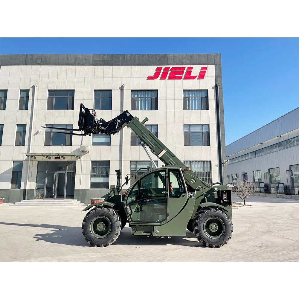 Agriculture Harvest Use 7m 3t Enlarge Cab Hydraulic Fork Front Wheel Telehandler