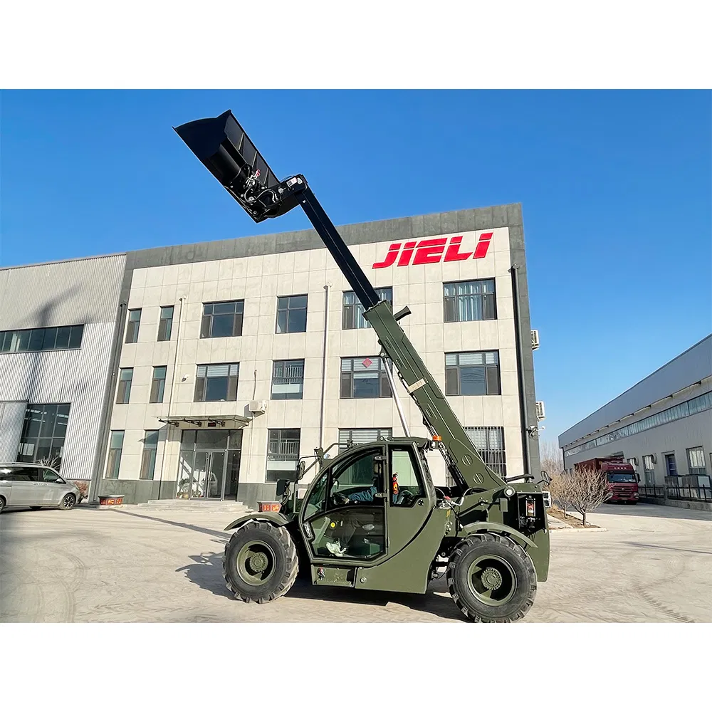 Agriculture Harvest Use 7m 3t Enlarge Cab Hydraulic Fork Front Wheel Telehandler