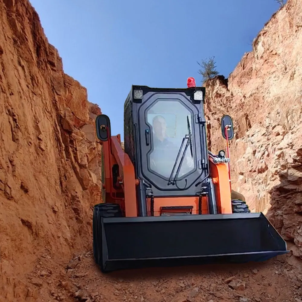 Hot Selling EPA/Euro 5/CE High Quality Front End Loader Compact Mini Wheel Skid Loader with Free Bucket Attachments for Construction