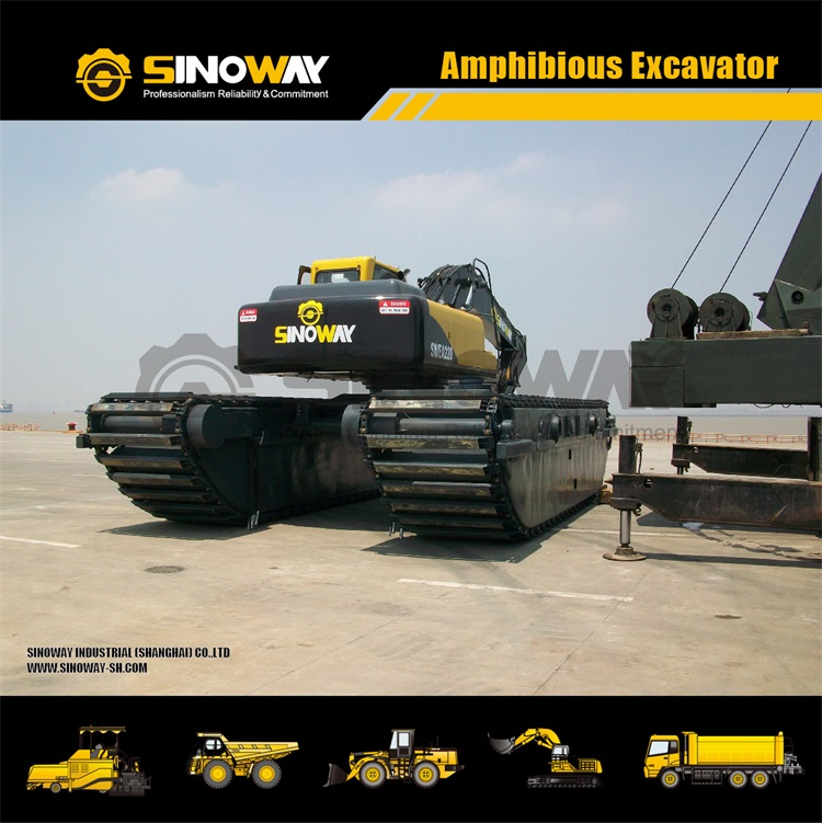 Cat320 Small Mini Swamp Buggy Backhoe Price 30 Ton Long Reach Crawler Marsh Buggy Excavator used with River Floating Tank Amphibious Pontoon for Sale