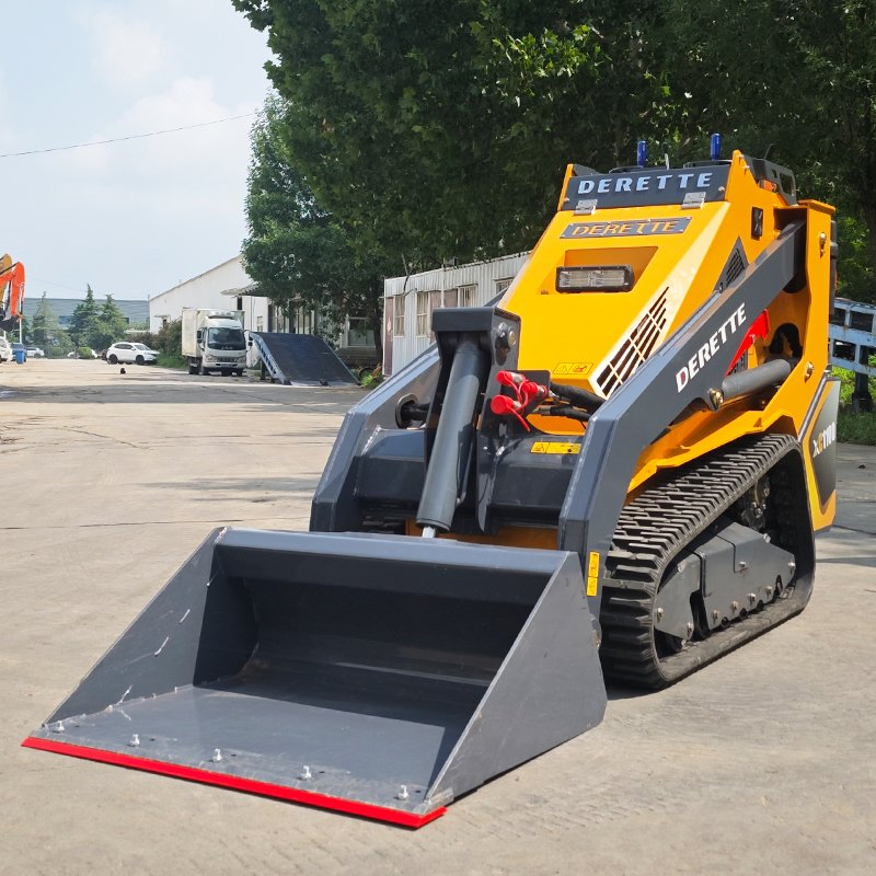 Derette Xc1100 Diesel Mini Crawler Skid Steer Loader Compact Track Steering Loader with Front End Bucket and Attachments
