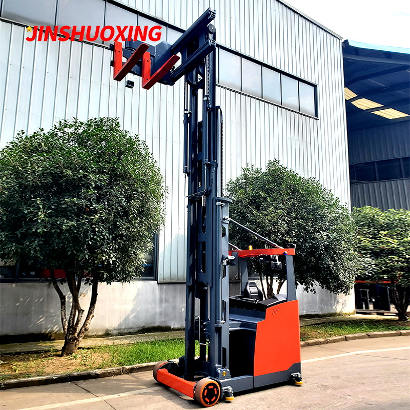 Tri-Laterial Fork Standing Safe 1.6t Vna Very Narrow Aisle Three Way Forklift Truck Triplex 12000mm with Lithium Battery