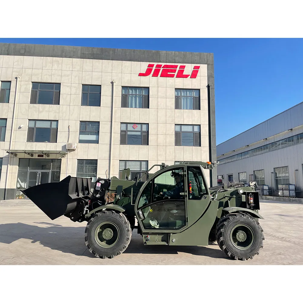 Agriculture Harvest Use 7m 3t Enlarge Cab Hydraulic Fork Front Wheel Telehandler