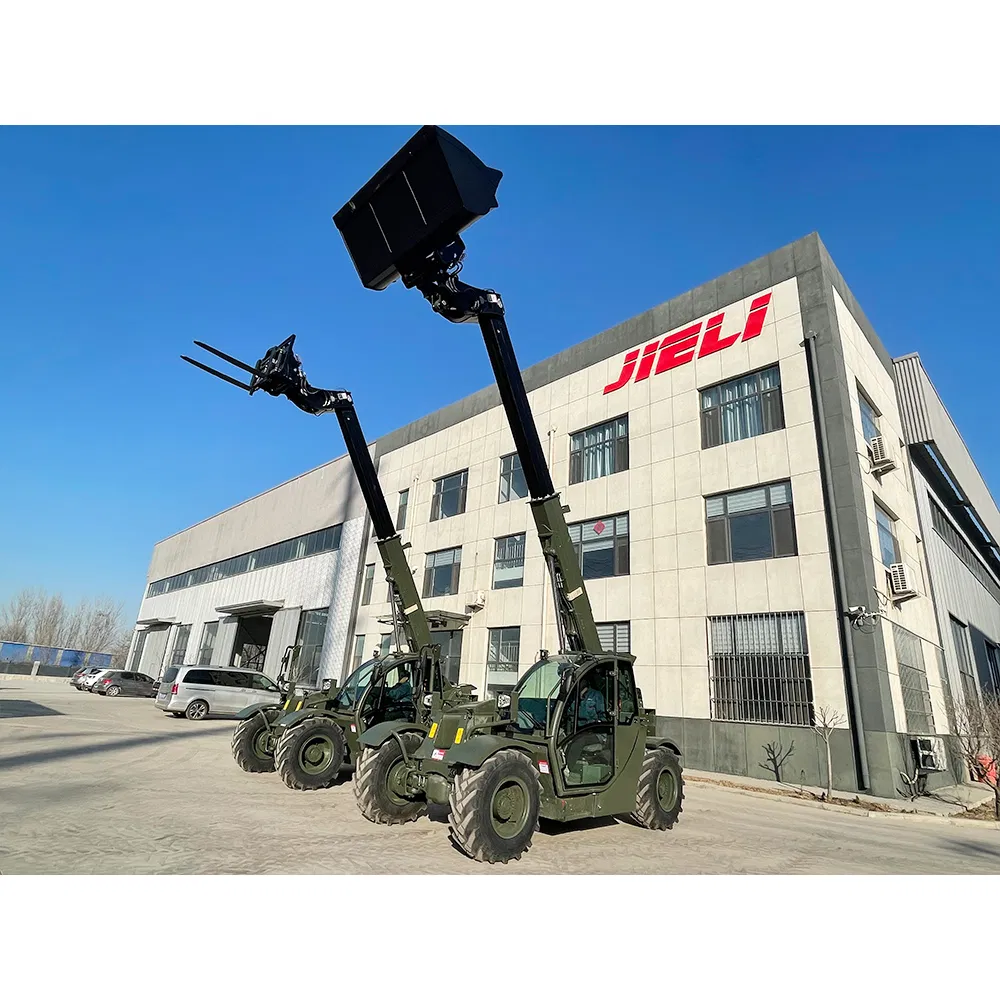 Agriculture Harvest Use 7m 3t Enlarge Cab Hydraulic Fork Front Wheel Telehandler