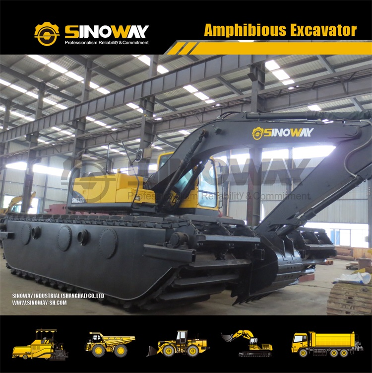 Cat320 Small Mini Swamp Buggy Backhoe Price 30 Ton Long Reach Crawler Marsh Buggy Excavator used with River Floating Tank Amphibious Pontoon for Sale