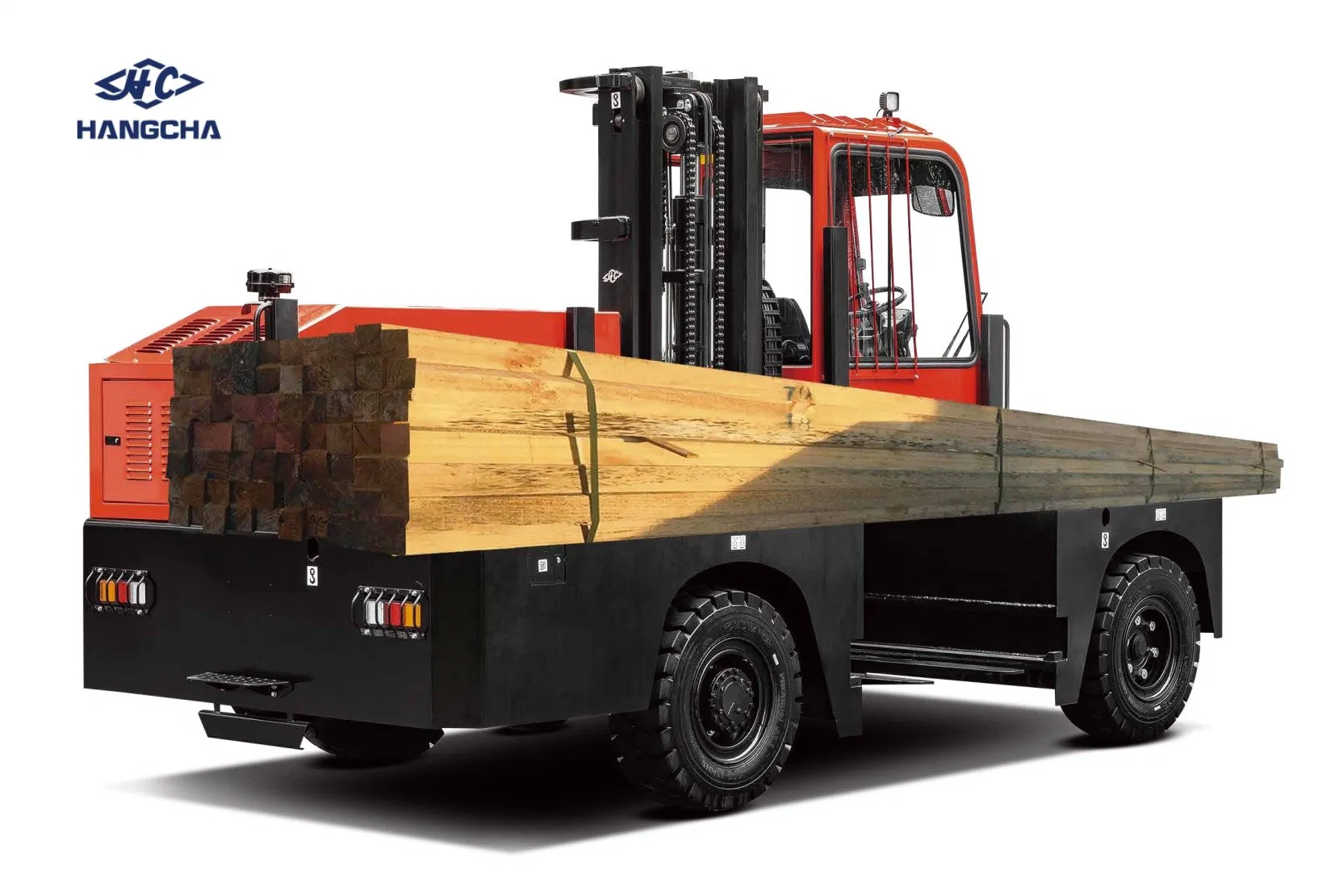 Hangcha 3ton, 5ton, 6ton Sideloader Forklift with Diesel Engine Lifting Height From 3600mm to 6000mm